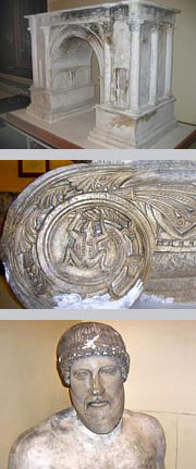 Triumphal Arch of Aosta, Head of Zeus, Capital Column