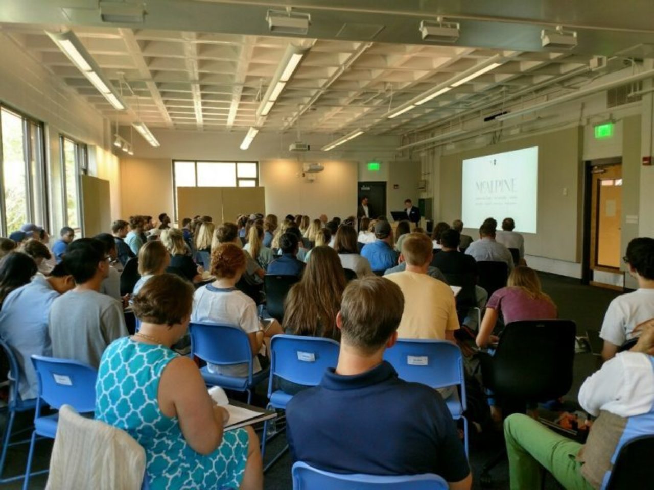 Students gathered for a workshop lecture