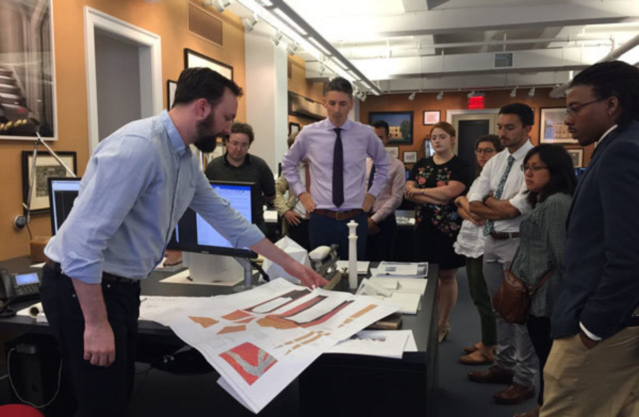 Students tour the offices of Peter Pennoyer Architects